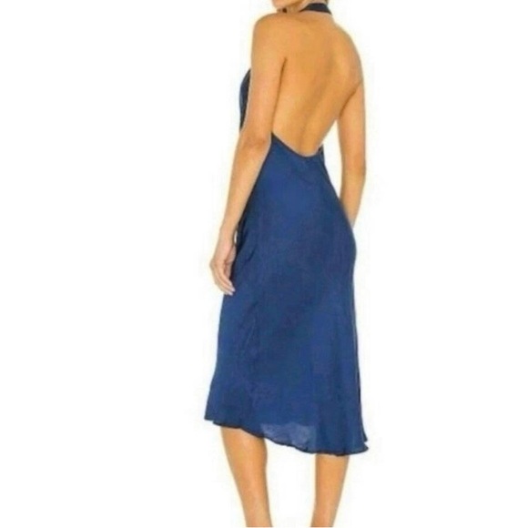 Young, Fabulous and Broke x Revolve blue midi slip dress size small - Picture 3 of 10